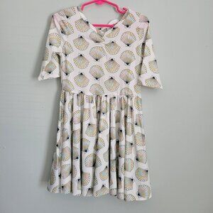 Dot Dot Smile Dress Girl's 3/4 Toddler White Sea Shell Twirl Ballerina NWT
